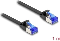 Delock 80175 Rj45 cat6a u/ftp -> rj45 cat6a u/ftp m/m adatkábel 1m fekete flexibilis kép