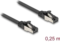 Delock 80177 Rj45 cat8.1 u/ftp -> rj45 cat8.1 u/ftp m/m adatkábel 0.25m fekete lapos, flexibilis kép