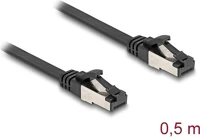 Delock 80178 Rj45 cat8.1 u/ftp -> rj45 cat8.1 u/ftp m/m adatkábel 0.5m fekete lapos, flexibilis kép