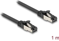Delock 80179 Rj45 cat8.1 u/ftp -> rj45 cat8.1 u/ftp m/m adatkábel 1m fekete lapos, flexibilis kép