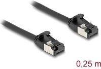 Delock 80181 Rj45 cat8.1 u/ftp -> rj45 cat8.1 u/ftp m/m adatkábel 0.25m fekete flexibilis kép