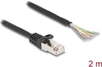 Delock 80206 Rj50 s/ftp -> nyitott vezeték m/m adatkábel 2m fekete kép