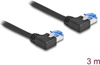 Delock 80212 Rj45 cat6a s/ftp -> rj45 cat6a s/ftp m/m adatkábel 1m fekete 90° bal/bal kép