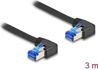 Delock 80216 Rj45 cat6a s/ftp -> rj45 cat6a s/ftp m/m adatkábel 3m fekete 90° jobb/jobb kép