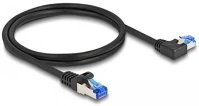 Delock 80218 Rj45 hálózati kábel cat.6a s/ftp egyenes / balra hajló 1 m fekete kép