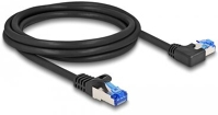 Delock 80219  rj45 hálózati kábel cat.6a s/ftp egyenes / balra hajló 2 m fekete