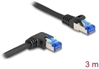 Delock 80224 Rj45 hálózati kábel cat.6a s/ftp egyenes / jobbra hajló 3 m fekete kép