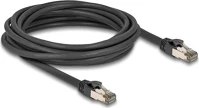 Delock 80243 Rj45 cat6a u/ftp -> rj45 cat6a u/ftp m/m adatkábel 5m fekete ultrahajlékony belső fém borítássa kép