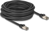 Delock 80244 Rj45 cat6a u/ftp -> rj45 cat6a u/ftp m/m adatkábel 10m fekete ultrahajlékony belső fém borítássa kép