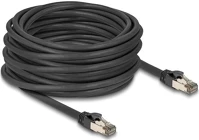 Delock 80245 Rj45 cat6a u/ftp -> rj45 cat6a u/ftp m/m adatkábel 15m fekete ultrahajlékony belső fém borítássa kép