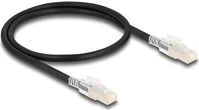 Delock 80254 Rj45 cat6a s/ftp -> rj45 cat6a s/ftp m/m adatkábel 0.5m fekete biztonsági klipsz csomaggal kép