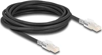 Delock 80258 Rj45 cat6a s/ftp -> rj45 cat6a s/ftp m/m adatkábel 5m fekete biztonsági klipsz csomaggal kép