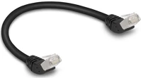Delock 80259 Rj45 cat6a s/ftp -> rj45 cat6a s/ftp m/m adatkábel 0.25m fekete 45° fel/45° fel kép