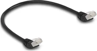 Delock 80260 Rj45 cat6a s/ftp -> rj45 cat6a s/ftp m/m adatkábel 0.5m fekete 45° fel/45° fel kép