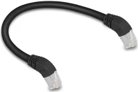 Delock 80273 Rj45 cat6a s/ftp -> rj45 cat6a s/ftp m/m adatkábel 0.25m fekete 45° le kép