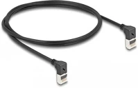 Delock 80281 Rj45 cat6a s/ftp -> rj45 cat6a s/ftp m/m adatkábel 1m fekete slim, 90° fel/fel kép