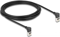 Delock 80283 Rj45 cat6a s/ftp -> rj45 cat6a s/ftp m/m adatkábel 3m fekete slim, 90° fel/fel kép