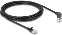 Delock 80289 Rj45 cat6a s/ftp -> rj45 cat6a s/ftp m/m adatkábel 3m fekete slim, 90° fel/egyenes kép