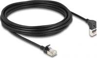 Delock 80290 Rj45 cat6a s/ftp -> rj45 cat6a s/ftp m/m adatkábel 5m fekete slim, 90° fel/egyenes kép