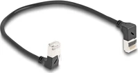Delock 80291 Rj45 cat6a s/ftp -> rj45 cat6a s/ftp m/m adatkábel 0.25m fekete slim, 90° fel/le kép