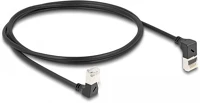 Delock 80293 Rj45 cat6a s/ftp -> rj45 cat6a s/ftp m/m adatkábel 1m fekete slim, 90° fel/le kép