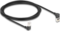 Delock 80294 Rj45 cat6a s/ftp -> rj45 cat6a s/ftp m/m adatkábel 2m fekete slim, 90° fel/le kép
