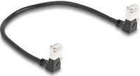 Delock 80297 Rj45 cat6a s/ftp -> rj45 cat6a s/ftp m/m adatkábel 0.25m fekete slim, 90° le/le kép