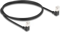 Delock 80299 Rj45 cat6a s/ftp -> rj45 cat6a s/ftp m/m adatkábel 1m fekete slim, 90° le/le kép