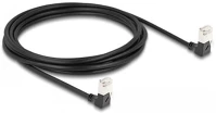 Delock 80301 Rj45 cat6a s/ftp -> rj45 cat6a s/ftp m/m adatkábel 3m fekete slim, 90° le/le kép
