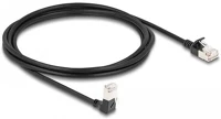 Delock 80306 Rj45 cat6a s/ftp -> rj45 cat6a s/ftp m/m adatkábel 2m fekete slim, 90° le/egyenes kép