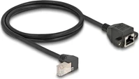 Delock 80311 Rj45 cat6a s/ftp -> rj45 cat6a s/ftp m/f adatkábel 1m fekete 90°/beépíthetó egyenes kép