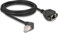 Delock 80312 Rj45 cat6a s/ftp -> rj45 cat6a s/ftp m/f adatkábel 2m fekete 90°/beépíthetó egyenes kép