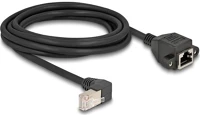 Delock 80313 Rj45 cat6a s/ftp -> rj45 cat6a s/ftp m/f adatkábel 3m fekete 90°/beépíthetó egyenes kép