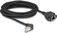 Delock 80314 Rj45 cat6a s/ftp -> rj45 cat6a s/ftp m/f adatkábel 5m fekete 90°/beépíthetó egyenes kép