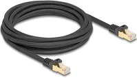 Delock 80319 Rj45 cat6a s/ftp -> rj45 cat6a s/ftp m/m adatkábel 3m fekete fonott borítással kép