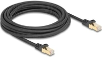 Delock 80320 Rj45 cat6a s/ftp -> rj45 cat6a s/ftp m/m adatkábel 5m fekete fonott borítással kép