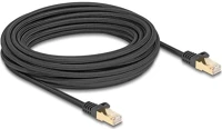 Delock 80322 Rj45 cat6a s/ftp -> rj45 cat6a s/ftp m/m adatkábel 10m fekete fonott borítással kép
