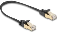 Delock 80323 Rj45 cat6a s/ftp -> rj45 cat6a s/ftp m/m adatkábel 0.25m fekete fonott borítással kép
