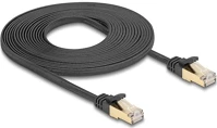Delock 80328 Rj45 cat6a s/ftp -> rj45 cat6a s/ftp m/m adatkábel 5m fekete fonott borítással kép