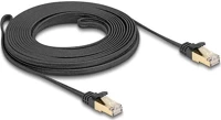 Delock 80329 Rj45 cat6a s/ftp -> rj45 cat6a s/ftp m/m adatkábel 7.5m fekete fonott borítással kép