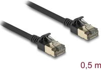 Delock 80338 Rj45 hálózati kábel cat.8.1 f/ftp slim pro 0,5 m, fekete kép