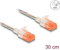 Delock 80351 Rj45 hálózati kábel cat.6a u/utp vékony 0,3 m áttetsző kép