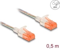 Delock 80352 Rj45 hálózati kábel cat.6a u/utp vékony 0,5 m áttetsző kép