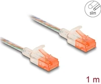 Delock 80353 Rj45 hálózati kábel cat.6a u/utp vékony 1 m áttetsző kép