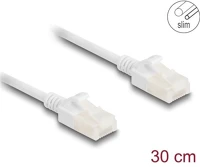 Delock 80357 Rj45 hálózati kábel cat.6a apa   apa robosztus csatlakozóval ipari felhasználásra u/utp slim 0,3 m, fehér kép