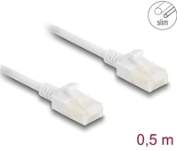 Delock 80358 Rj45 hálózati kábel cat.6a apa   apa robosztus csatlakozóval ipari felhasználásra u/utp slim 0,5 m, fehér kép