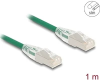 Delock 80365 Rj45 hálózati kábel cable cat.6a apa   apa hajlított csatlakozóval u/ftp slim 1 m, zöld kép