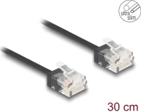 Delock 80369 Rj45 hálózati kábel cat.6 utp ultra vékony 0,3 m, fekete kép