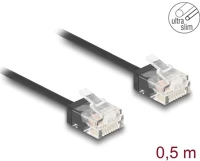 Delock 80370 Rj45 hálózati kábel cat.6 utp ultra vékony 0,5 m, fekete kép