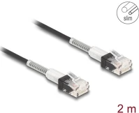 Delock 80390 Rj45 hálózati kábel dupla hajlítás védelemmel cat.6a utp slim 2 m, fekete kép